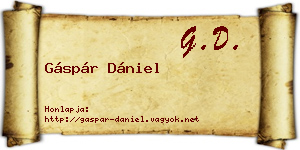 Gáspár Dániel névjegykártya